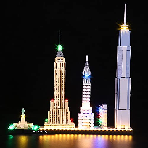 LED-Beleuchtung für Lego 21028 Architecture New York City Sammelbausatz (kein Lego-Modell enthalten, nur Lichter), BrickBling DIY-Beleuchtungsset für New York, Dekorationslicht für 21028…