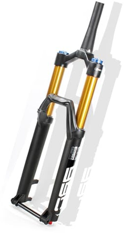 LHHL Fourches De Vélo De Montagne 27,5 29 Pouces VTT Fourche Avant Fourche À Gaz 150mm Voyage Manual Lock Réglage du Rebond Boost 15x110mm Axe 1-1/2 Tube Conique Frein Disque