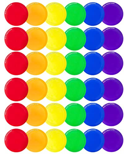 Ace Creations 9 Zoll Poly Vinyl Spot Marker,Trainingsbohrer mit Schulfitnessstudios, Sportmannschaften, Leichtathletik, Basketball, Fußball, Baseball, Gymnastik, Vorschule, Kindergarten,36 Stück