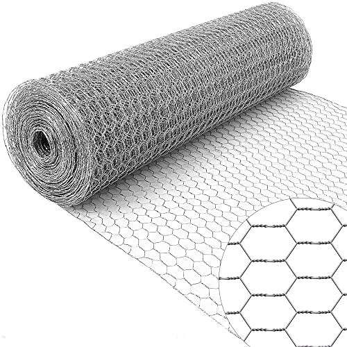 Garden Galvanised Chicken Wire Heavy Duty Rabbit Wire Hexagonal Mesh Fencing (5M X 60CM X 13MM Diameter)