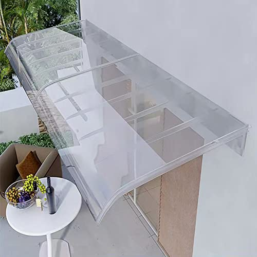 Türvordach,Transparent Haustürvordach Vordach Haustür Überdachung aus Polycarbonat,UV-Schutz Regenschutz Schallschutz Türdach Pultbogenvordach,Vordach für Eingangstür (40x230cm/16 x91)
