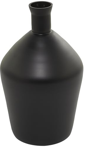 Deco 79 Glass Vase, 9 x 9 x 15, Black