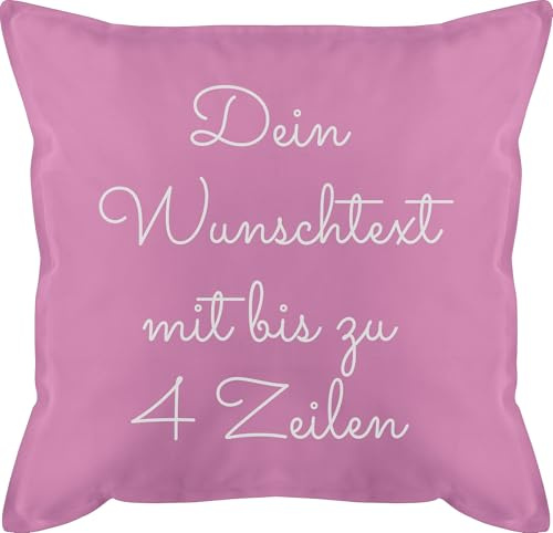 Kissen 50x50 - Aufdruck selbst gestalten - Wunschtext I Geschenk personalisiert - 50 x 50 cm - Pink - Kissenbezug selber Baumwolle muttertagskissen personalisierte Bedruckt männerkissen