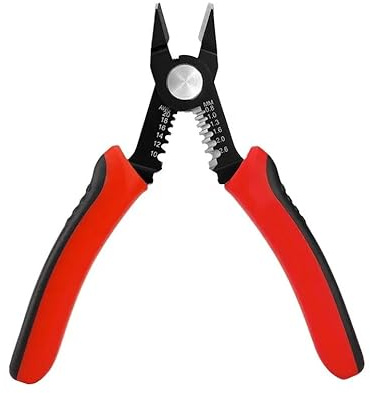 Precision 2in1 Wire Cutters with Built in Wire Stripper. Multi-funcational Spring Action Cable Snips for AWG 10-20.