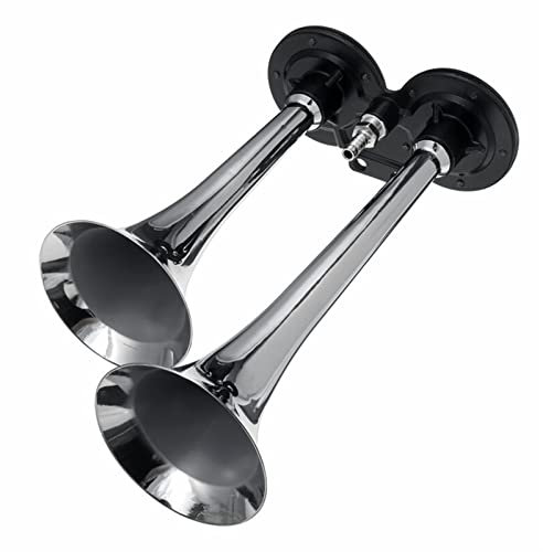 SAITOM Air Operated Horn 1000DB Super Loud Dual Trumpet 12V/24V Car Truck Boat Train Horn Hooter for Auto Sound Signal