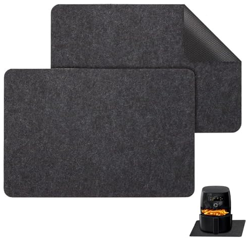 Xumann 2PCS Heat Resistant Mat for Air Fryer, Anti Slip Air Fryer Mat for Worktop Compatible with Ninja, COSORI, Tower, Salter Air Fryer