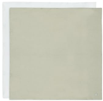 Jollein Musselin Tuch Baby - Olive Green/Ivory - 2er Pack - 115x115cm - 100% Baumwolle - Oeko-TEX Zertifiziert - Spucktuch Baby - Olivgrün/Elfenbeinfarben