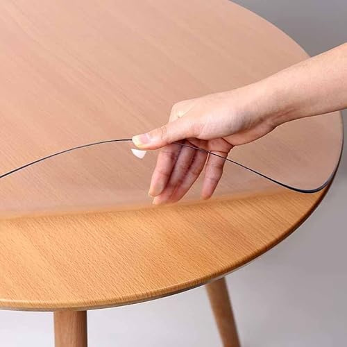 GYYFQH Tischfolie Transparent Rund 80，Tischdecke Transparent Rund,Tischabdeckung Transparent Rund，PVC Schutzfolie Tisch,Runde Tischdecke 60 cm Durchmesser(1.5mm,120cm)