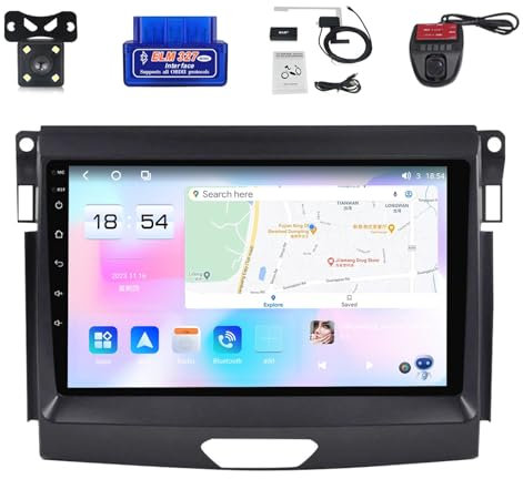 For Ford Ranger 2015-2022 Car Stereo 2 Din Wireless Carplay Android Auto 9“ Full IPS Touchsreen HD Live Rearview/BT 5.0/WIFI/4G SIM/DVR/GPS/SWC/OBD 2/FM AM Radio RDS DAB+DSP (Size : M700S)
