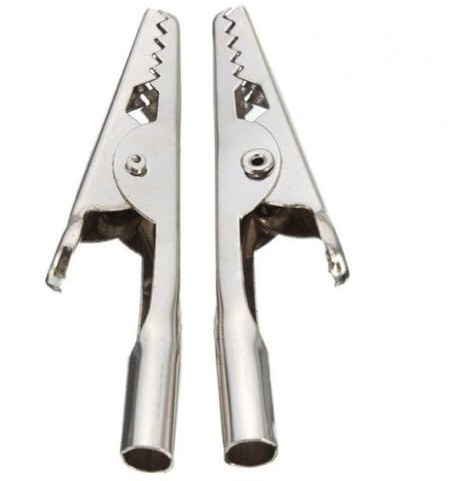 Muteitt 10 Piezas Pinzas De Cocodrilo De Metal Pinzas De Cocodrilo De Prueba De Fijación De Sonda De Tornillo De Acero Inoxidable Abrazaderas De Cocodrilo para Trabajos De Pruebas