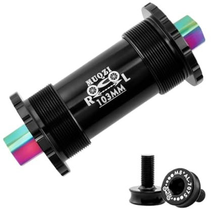 Movimento Centrale Perno Quadro Movimenti centrali for bici Cuscinetti in ceramica Asse in lega di titanio Assi conici quadrati 103/107/110/113/119mm Albero for bicicletta MTB Movimento Centrale Mtb(B
