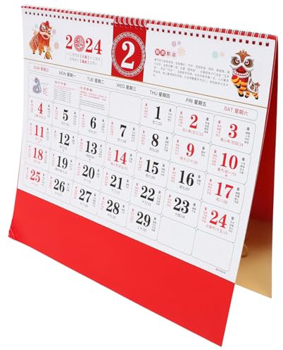 VILLCASE Hängender Wandkalender Chinesischer Neujahrs Kalender Mit Glückssymbolen Für Zuhause Und Büro Traditionelles Design Klare Druckqualität Dekoration Und Planung