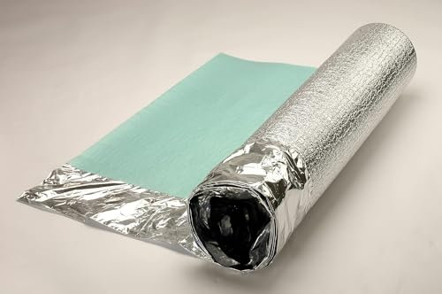 IMPERIAL STUDIOS 2MM Silver Wood, Laminate, LVT & Vinyl Flooring Underlay - 1m x 5m Comfort Acoustic Foam Floor Roll with Foil Damp Proof Membrane - Moisture Protection & Heat Insulation