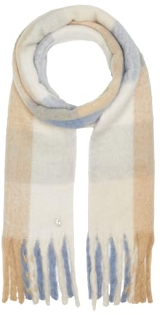 Comma Karierter Strickschal mit Fransen