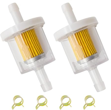 YGQ 6mm Kraftstofffilter Benzinfilter 40 Micron 1/4 Inline Kit für Briggs & Stratton 691035 493629 84001895 794079 56002 Toro MTD Craftsman Kawasaki 49019-0027 (2) | Ersetzt 493629 84001895 794079 49019-0027, passend für Toro MTD Craftsman Kawasaki Rasenmäher und kleine Motoren, 40 Mikron