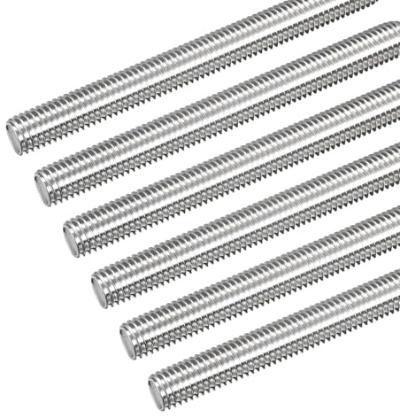 QUARKZMAN 6 Stück Gewindestange M10x200mm Vollgewindstange 304 Edelstahl V2A Gewindestangen A2 Metrisch Gewindebolzen VA Gewindestab Rechtsgewinde Gewindestifte Fully Threaded rods