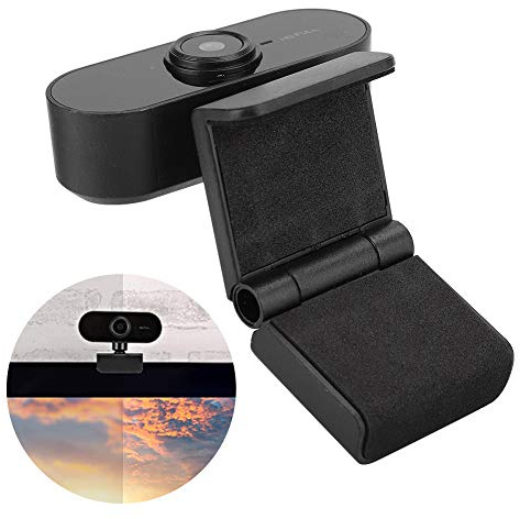 Naroote Cámara Web para PC, Cámara Web para Computadora de Escritorio, Cámara para Computadora 1080P con Micrófono para Video (Black)