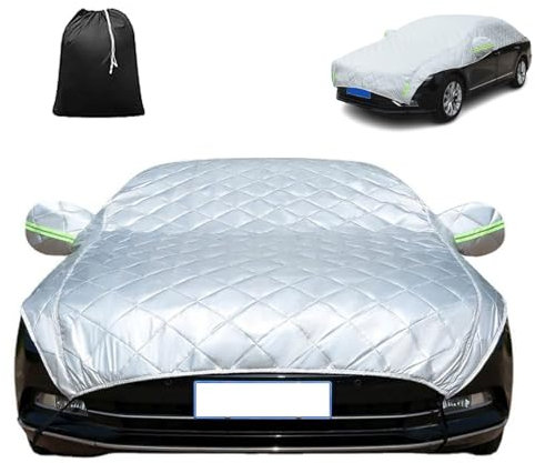 Wasserdicht Auto Abdeckung für 𝖥𝗈𝗋𝖽 Fiesta ST Halbgarage Autoabdeckung Autohülle Autoplane Winddichte Halbabdeckung für Allwetter Auto Abdeckplane UV-Beständige