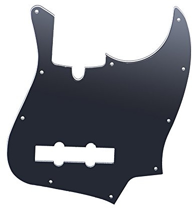 10 Loch JB Bass Pickguard, Ersatz- & Kleinteile für Bässe 2.2mm Dicke 3Ly PVC Konstruktion Standard Jazz Bass Pickguard Geeignet für Jazz Bass(Schwarz)