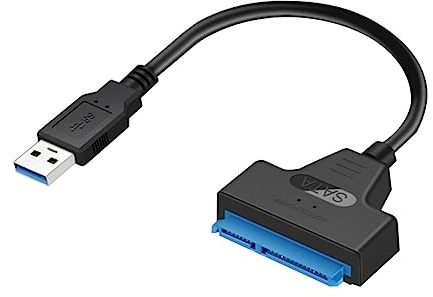 BRIGHTFUFU Câble de Données Noir vers Interface Série Iii, USB 3.0, Facile | Plug And Play, Rétrocompatible Interface Série Ii et I, Led, Transmission Jusqu’à 600 M/s, Plastique Cuivre