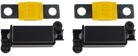 2PCS Midi Fuse Holders & 2PCS 60Amp Midi Fuses, Nylon Flame Retardant Fuse Holder with Protective Cover for Cars, Trucks, Agricultural Machinery, Buses, and Caravans, 32V