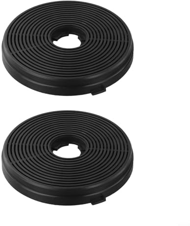 Lot de 2 filtres à charbon de rechange pour hotte de cuisine - Filtre purificateur d'air en maille pour système de ventilation de hotte aspirante - 135 mm - Noir