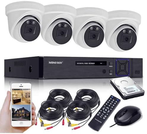JUSTOP HD CCTV Security System, 8 Channel DVR, 4 x Outdoor Cameras, Smart Security Kit, Night Vision, AOC Audio Recording, With 1TB Hard Drive, Motion Detection, Email & Free APP Alert