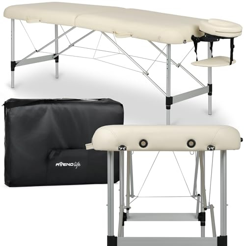 HABYS Estetic Dark 2 Zonen Aluminium Kosmetikliege Massageliege, Klappbar | Massagetisch, Massagebank | 185 x 65 x 80 cm, Belastung bis 250 kg | Schwarz