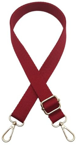 GreatRise 2,5 cm bred axelrem av bomull 73–130 cm justerbar väskrem för omväxling enfärgad ersättning axelrem för Crossbody laptopväska kameraväska vinröd silverstängning