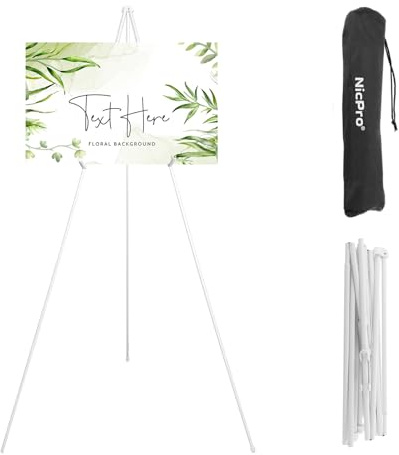 STATVAST 2 Stück Künstler Staffelei Stand,Tragbar faltbar,160cm Verstellbares Stativ Tisch Kunst Leinwand Malerei Display,Staffelei Ständer für Hochzeitsschild,Poster, Malerei (weiß)