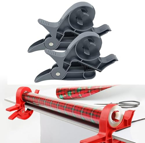 Wrapping Paper Cutter and Tape Dispenser, Rapid Wrapping Paper Table Clamps, Adhesive Cutter Packaging Machine, Secure Wrap Papers Roll Tape, Easier Gift Wrap Packing Christmas, Birthday, Holiday