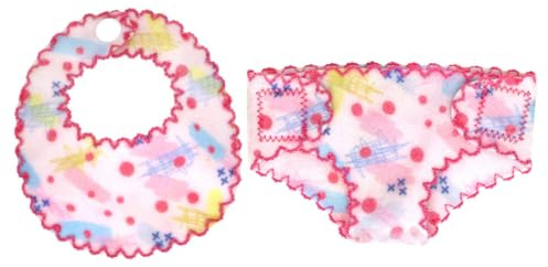 WESIEVYA Doll Bib and Panties for Dolls Soft Lightweight Underwear Accessory Easy Off Pretend Play Costume for Lovers and Family DIY