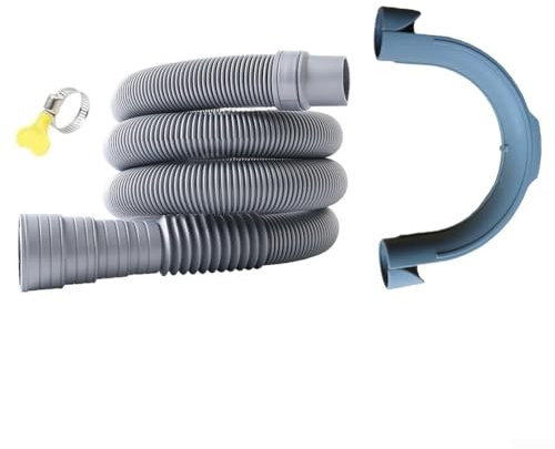Tuyau de vidange réglable avec design flexible, comprend des coudes fixes et un collier de serrage, matériau EVA utilisé pour les remorques, camping-cars et caravanes (tuyau d'eau + pince)