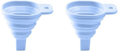 Rastapulz 2 embudos plegables de silicona, telescópicos, plegables, para el hogar, dispensador de líquido, color azul