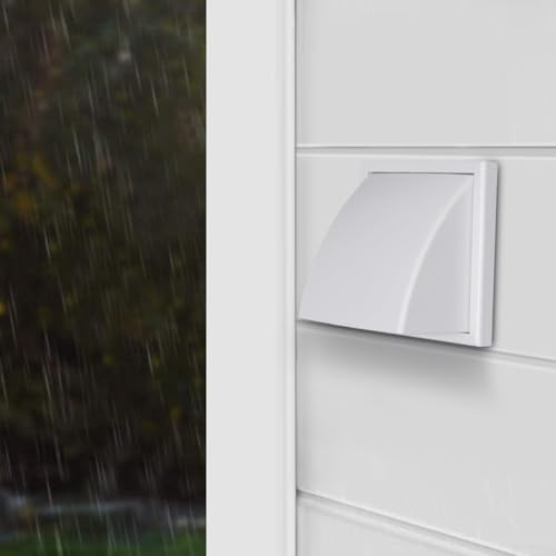 Rejilla de ventilación de pared exterior, válvula de salida de aire ABS con compatibilidad de conductos de 100 mm, 125 mm, 150 mm, para campana extractora y ventilación de cocina (125)
