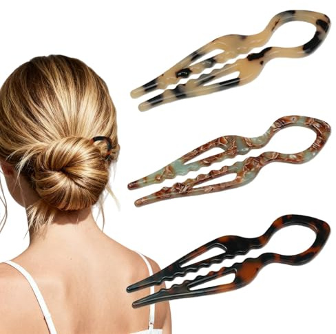 3PACK Hair Pins for Women Fine Thin Hair, Elegant French Hairpin for Updo Bun, Hair Accessory