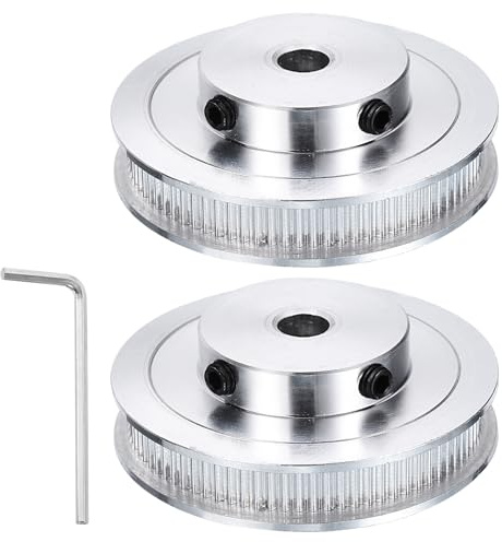 QUARKZMAN 2 Stück GT-2 Riemenscheibe Synchronrad 80 Zähne 8mm Bohrung | Zahnriemenscheibe, Aluminiumlegierung, Passend Für 6mm Breiter Riemen, Mit Schraubenschlüssel, Für 3D Drucker CNC Maschine