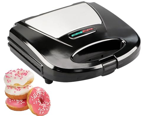Generisch Donut Maker, 6 singoli con rivestimento antiaderente, 750 W, per la casa, la famiglia, la colazione, dessert, snack, pancake e muffin