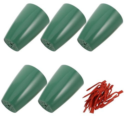 Yardenfun Set da 5 Vasi da Vivaio in Plastica per Fragole con Forca per Piantare, Contenitori per Ortaggi Riutilizzabili, Vasi da Giardinaggio Portatili per Coltivazione Protetta e Indoor