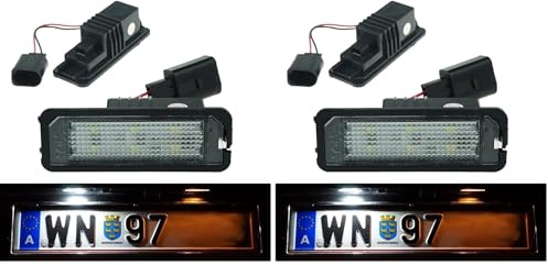 LED Kennzeichenbeleuchtung passend für VW Polo 9N 6R CC GOLF4 GOLF5 GOLF6 GOLF7 Lupo Scirocco Phaeton NEW Beetle, Kennzeichenleuchten für Porsche 718 Boxster Cayman 911 Panamera Macan (Packung mit 2)