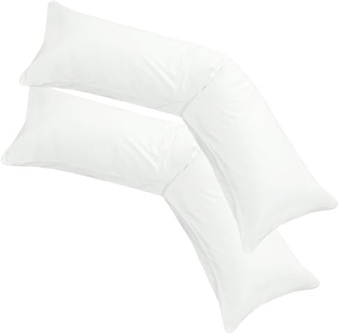 Moon Kissenbezug XXL 40x200 Doppelpack Stillkissen Seitenschläferkissen Jersey weiß