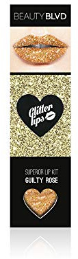 BEAUTYBLVD Glitter Lips, Cruelty Free Lip Kit - Guilty Rose