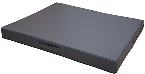CopcoPet Orthopädische Hundematte Kunstleder Grau 90 x 70 Hundekissen für kleine Hunde, Hundekissen Waschbar, Wasserabweisend, kühl hundematte, hundematratze, Outdoor hundebett 8cm dick