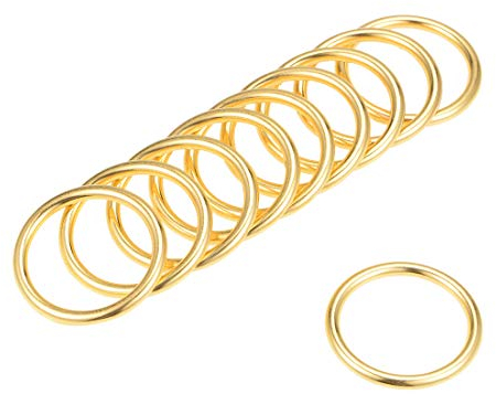 sourcing map 25Stk. O Ring Schnalle O-Ringe für Hardware Gürtel Tasche Kunst DIY 1(25mm) gold