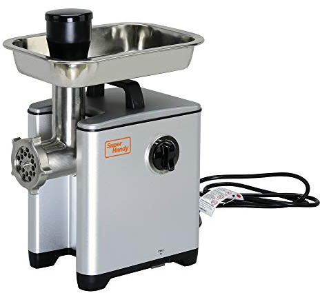 SuperHandy Picadora de Carne embutidora de Salchichas # 8 1/2 HP 240 LBS por Hora 370 Watts Pro Duty Cuerpo de Aluminio Acero Inoxidable de Calidad Comercial Bandeja de alimentación y Cuello