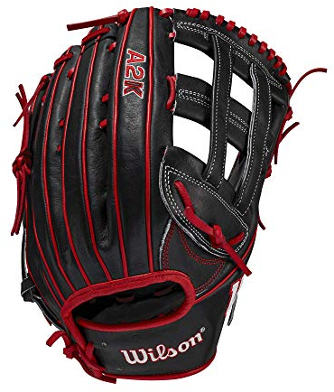 WILSON Herren 2021 A2K Juan Soto Game Model (of) Handschuh, Schwarz/Rot, 12.75