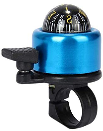 CLISPEED Fahrradklingel MTB Glocke Mit Kompass Glocke Klingel Hupe Loud Clear Sicherheitswarnung für Erwachsene Kinder Fahrrad Mountainbike Zubehör (Blau)
