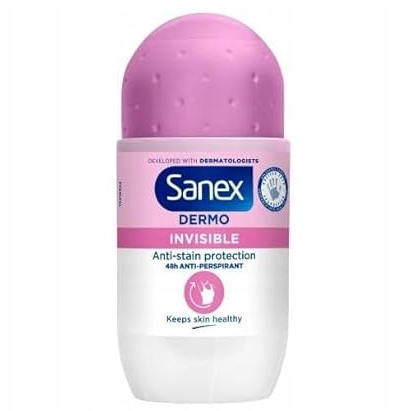SANEX Lot de 6 déodorants roll-on pour femme « Dermo Invisible » pour une peau saine - 6 x 50 ml