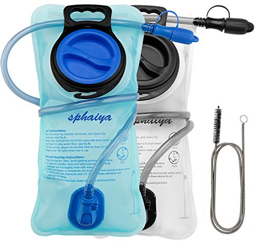 Hydration Bladder 2L-3L Water Storage Bag Reservoir,Military Hydration Pack Replacement for Hiking Biking Climbing Cycling Running Camping Backpack with Clean Flexible Brush (2L-Blue+White)