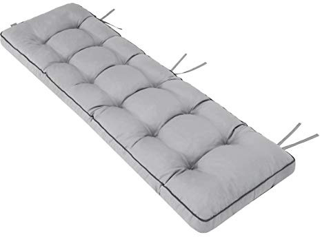 Bänkkudde kudde stoppning bänkkudde utomhus – Bänkdyna för bänkar i huset och trädgården sittdyna – 180 x 50 cm aska